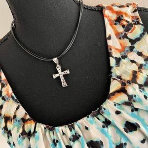 Silver cross abstract design